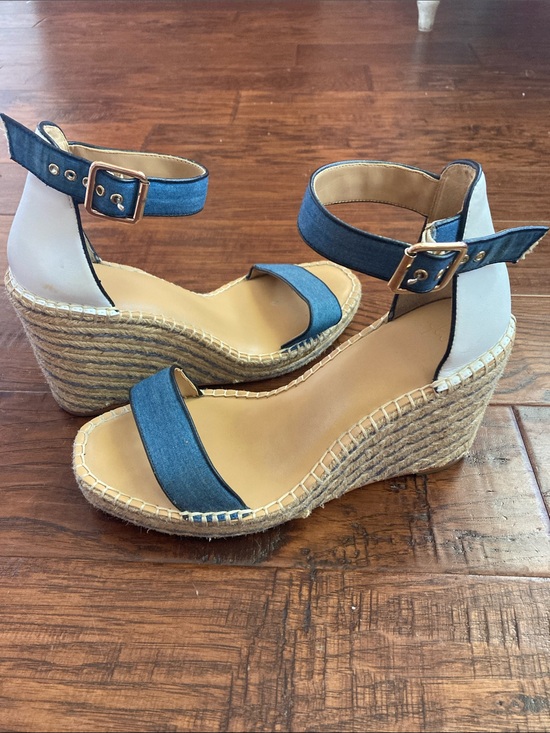 CAbi Shoes - Cabi “Parker” Espadrille Wedge Sandals with Ankle Strap